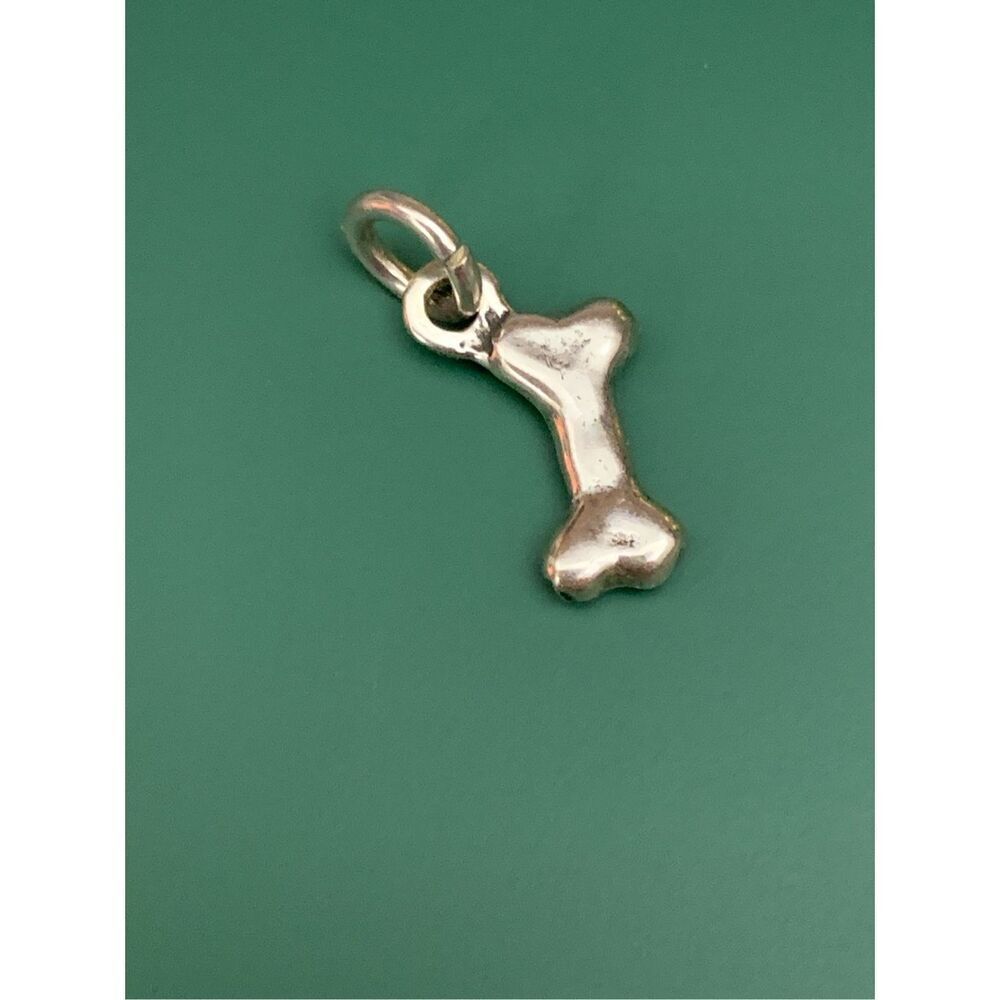 .925 Dog Bone Sterling Silver Jewelry Charm #dog